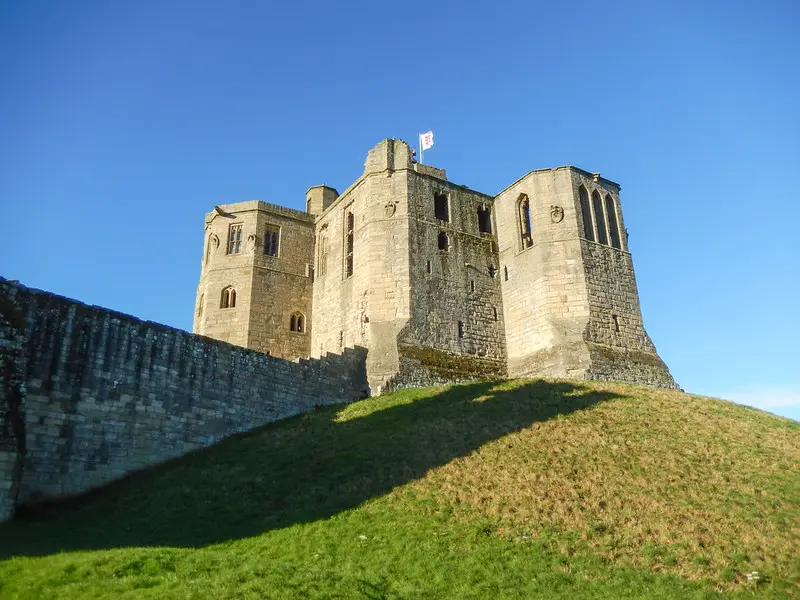 Castle atop a hill on a sunny day