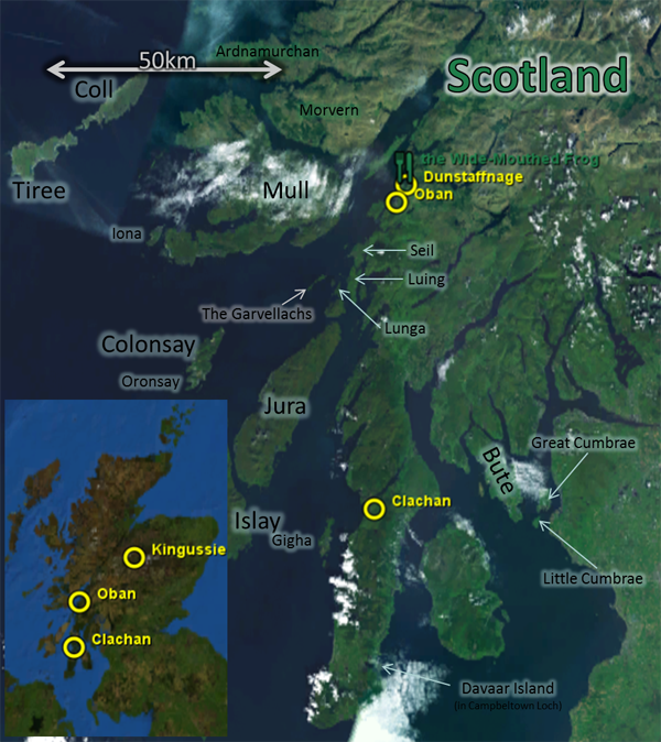 Map: for 2007Aug11, showing Clachan, the Wide-Mouthed Frog, Kingussie, etc.