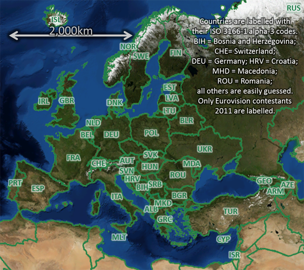 Map: for 2011May14, showing all Eurovision contestants 2012