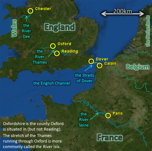 Map: for 2012Mar31, showing Chester, Paris, the Straits of Dover, etc.